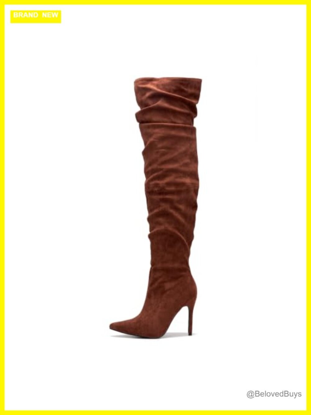 Thigh High Slouch Boots Pointed Toe 4in Heel Cushioned Over Knee
